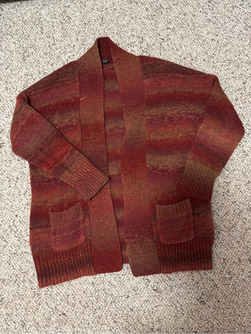 Denver Hayes Women's Open-Front Cardigan Sweater - Rust Multi